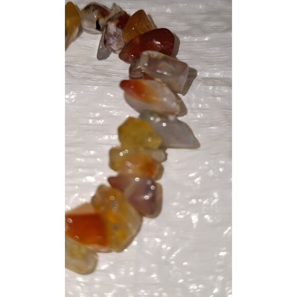 A Gemstone Stretchy Bracelet Quartz Jasper Stone Chips Unique Natural - Picture 2 of 6